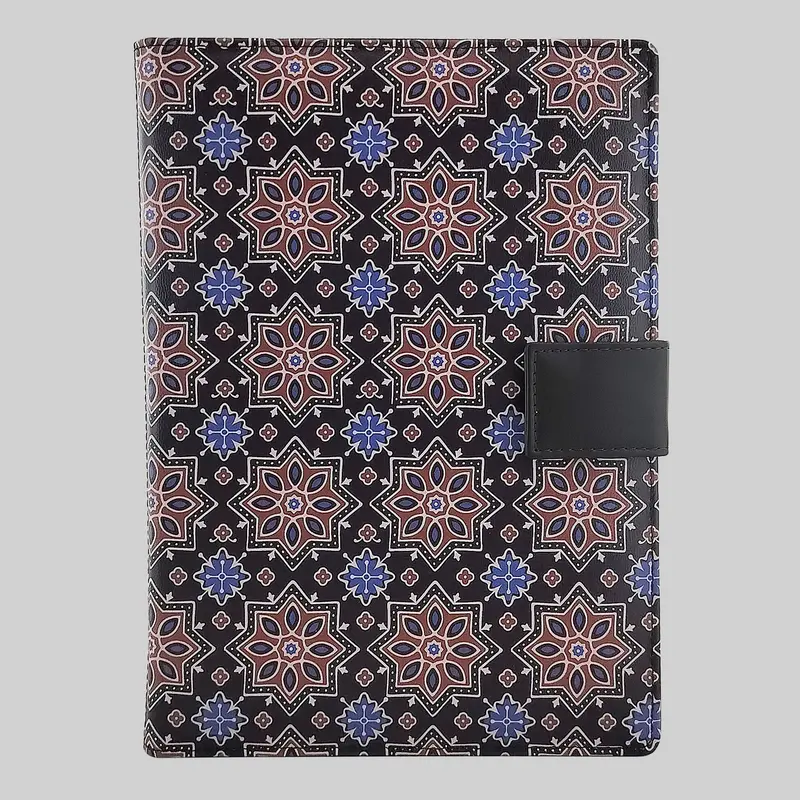 Ajrakh Sitara Leather Case With Diary 1