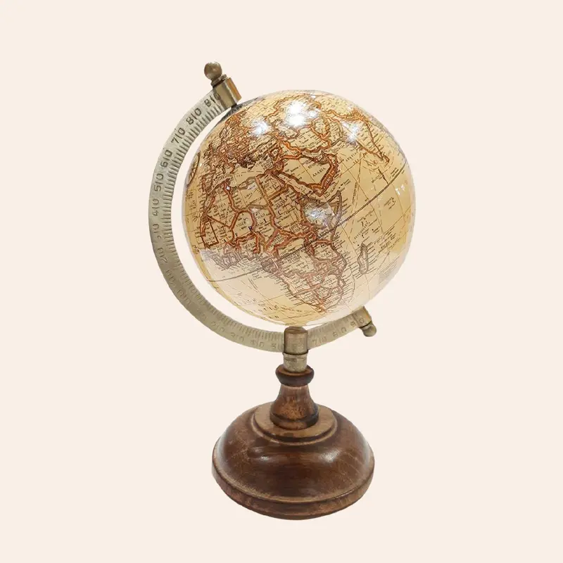 Antique Globe With Wooden Base 1