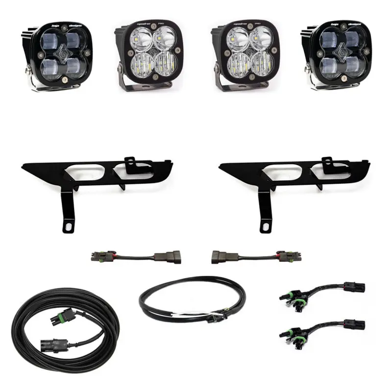 Baja Designs 2021+ Ford F150 Fog Pocket Kit Sae Clear Squadron Pro Dc With Upfitter 1