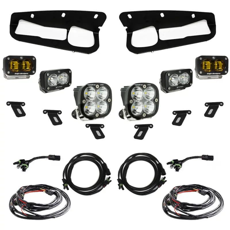 Baja Designs 21-22 Ford Bronco W/Steel Bumper S2 Sae Pro Fog Pocket Light Kit - Amber 1