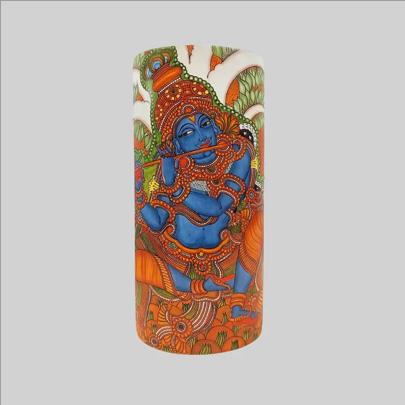 Bamboo Mural Krishnan Painting - 14 In X 9 In 1