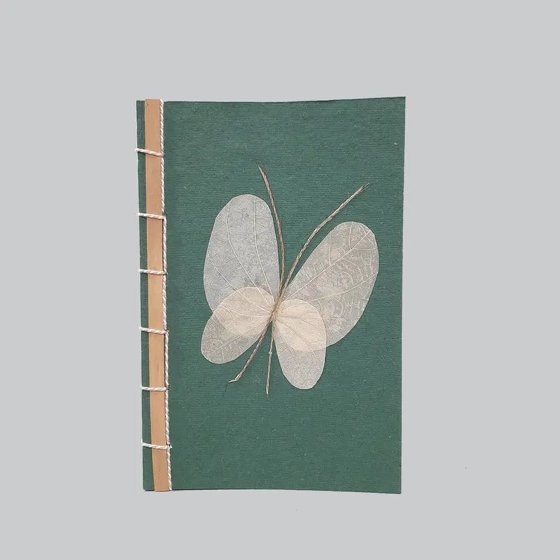 Bamboo Notebook With Dried Flowers 14 X 21 Cm 1