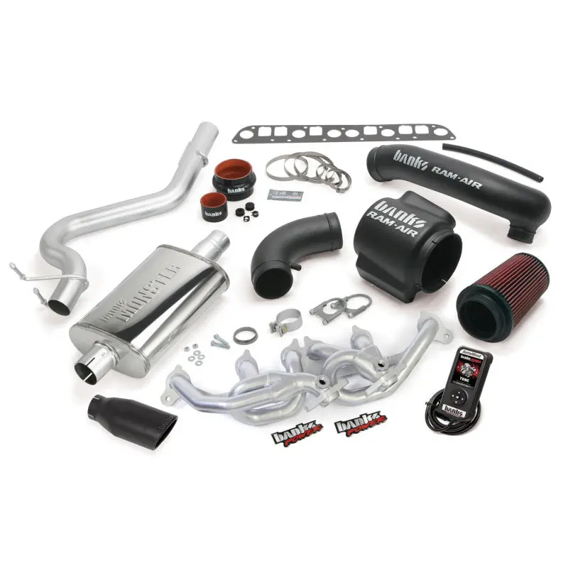 Banks Power 00-03 Jeep 4.0L Wrangler Powerpack System - Ss Single Exhaust W/ Black Tip 1