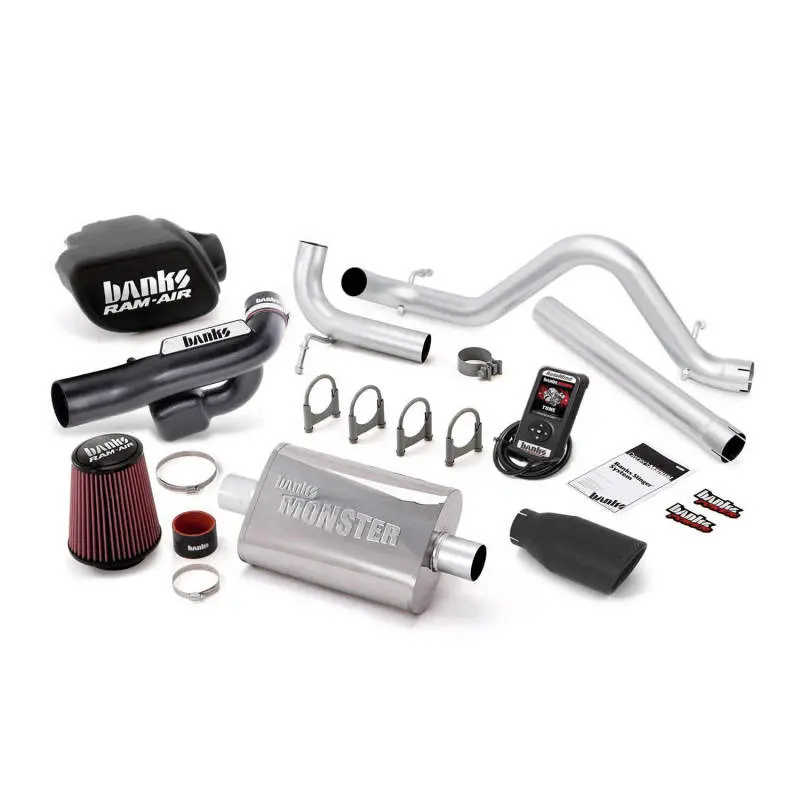 Banks Power 12-14 Jeep 3.6L Wrangler - 4Dr Stinger Sys W/ Automind - Ss Single Exhaust W/ Black Tip 1