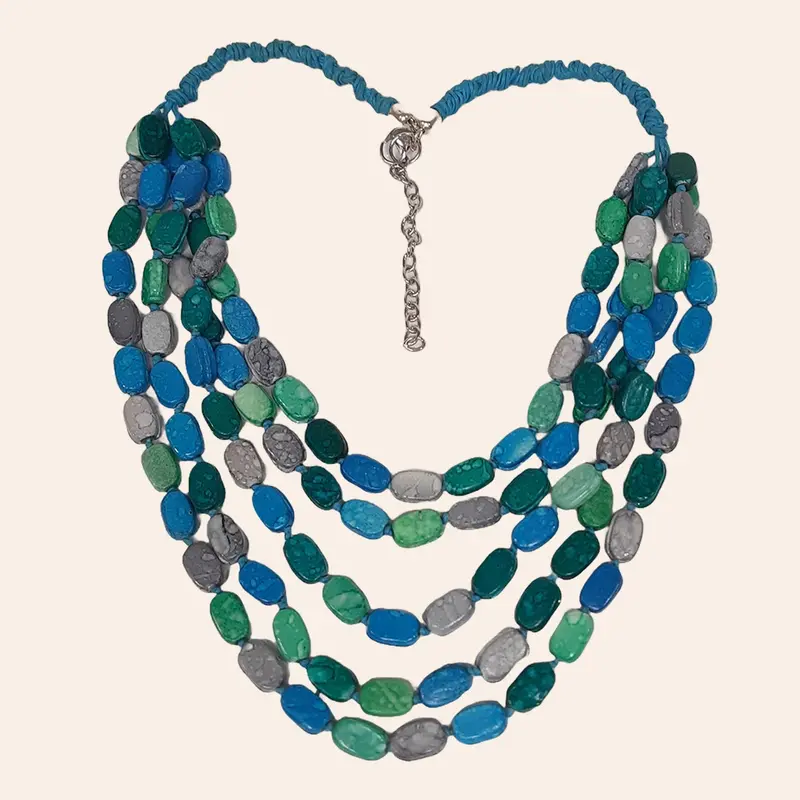 Beaded Necklace In Blue And Turquoise Colour 1