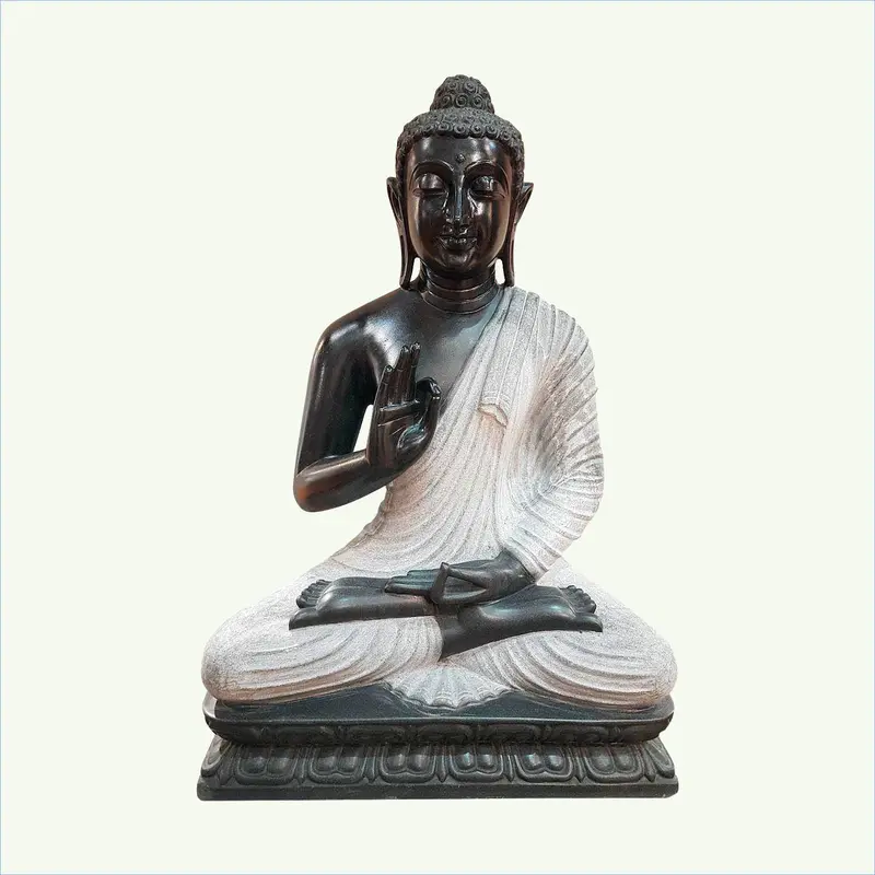 Black Marble Sitting Buddha 30 In 1