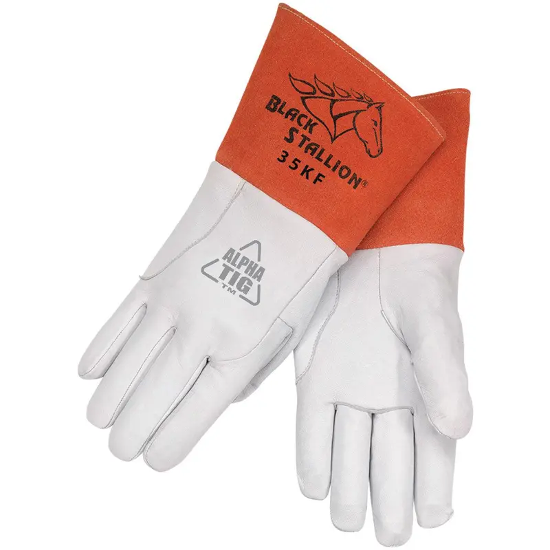 Black Stallion Alpha Tig Welding Gloves Premium Kidskin Long Cuff - 35Kf 1