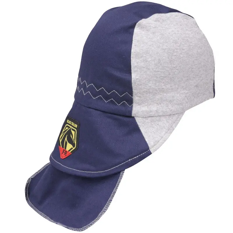 Black Stallion Blue Fr Cotton Welding Cap With Hidden Bill Extension - Ah1630-Ng 1