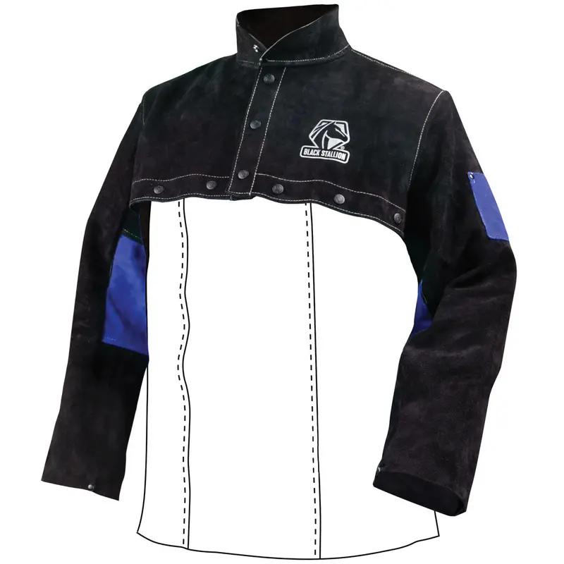 Black Stallion Color Block Leather Cape Sleeves - Jl1021-Bb 1