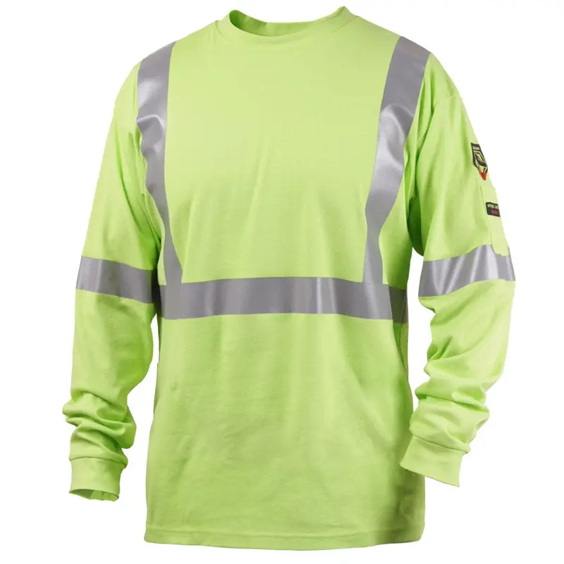 Black Stallion Fr Cotton Hi-Vis Shirt W/ Reflective Stripes - Tf2511 1