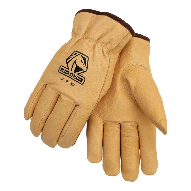 Black Stallion Pigskin Insulated Winter Driving Gloves - 9Pw 1
