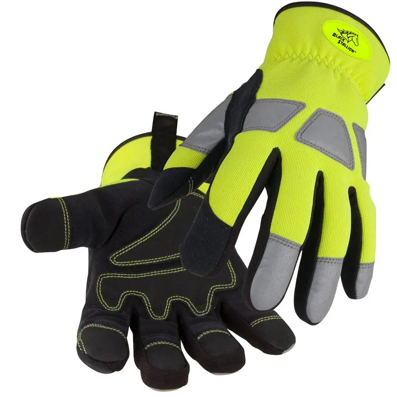 Black Stallion Synthetic Leather Palm Hi-Vis Mechanics Glove - 98Hv 1