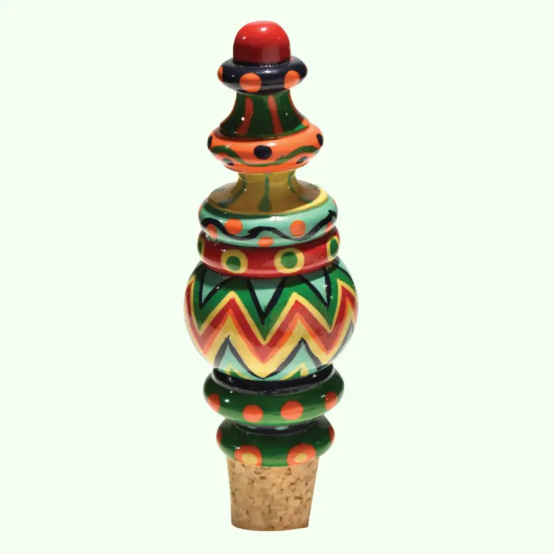 Bottle Stopper Cork Hand Painted 1