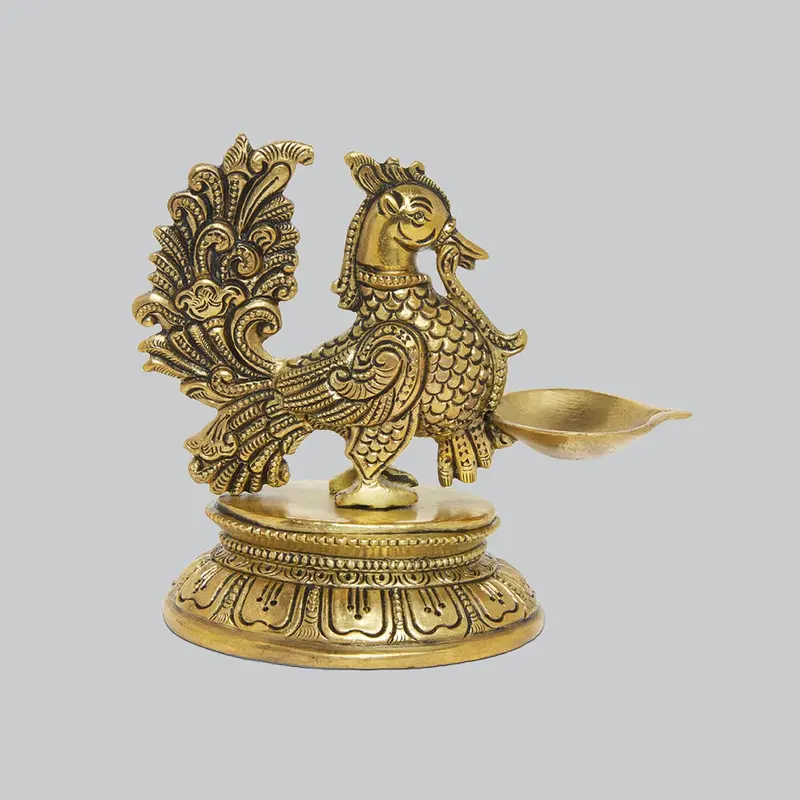 Brass Annam Deepak Small 5 In 1