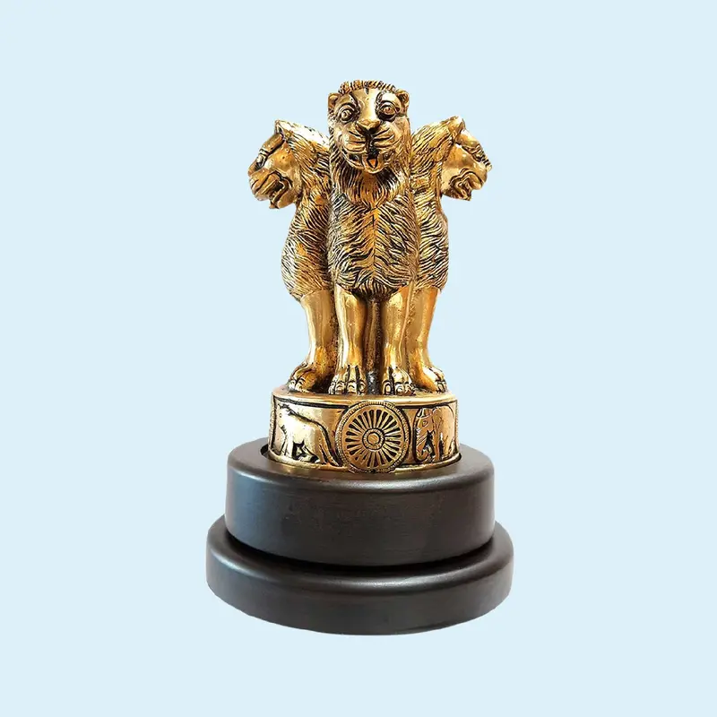 Brass Ashoka Stambh With Revolving Base 9 In 1