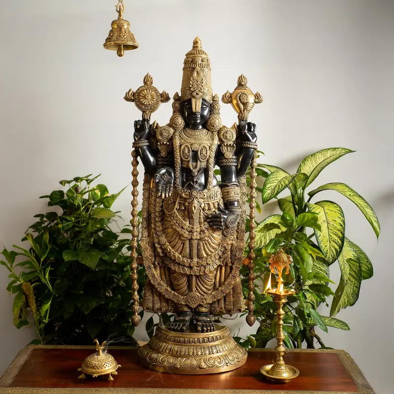 Brass Balaji With Black & Gold Finish 47 In 1