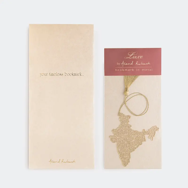 Brass Bookmark India Map Scriptum 1