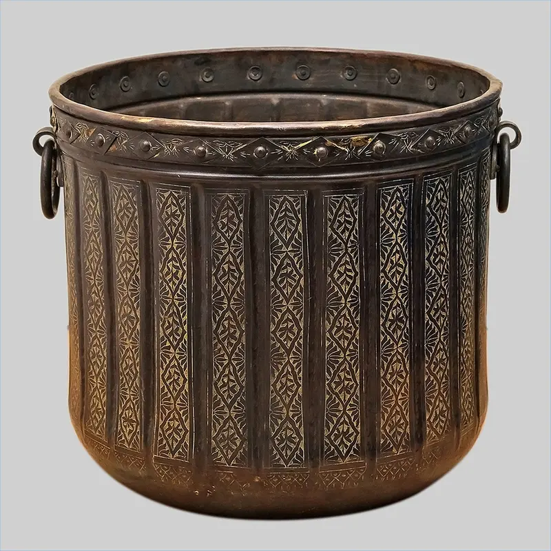 Brass Cylindrical Planter 26 In 1