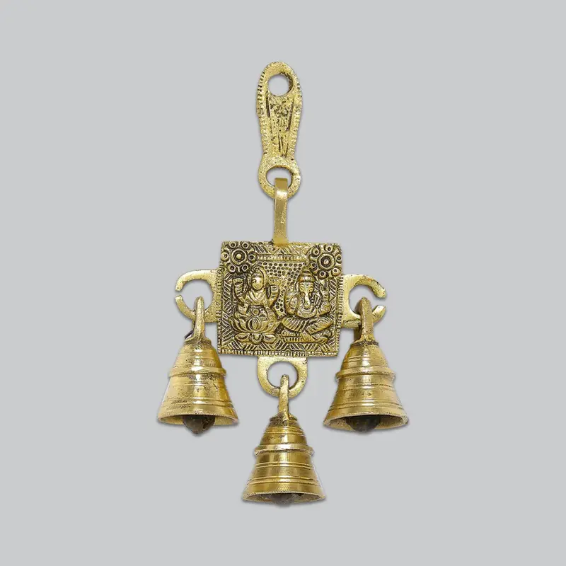 Brass Ganesha And Laxmi Temple Bell 5 In X 7 In 1