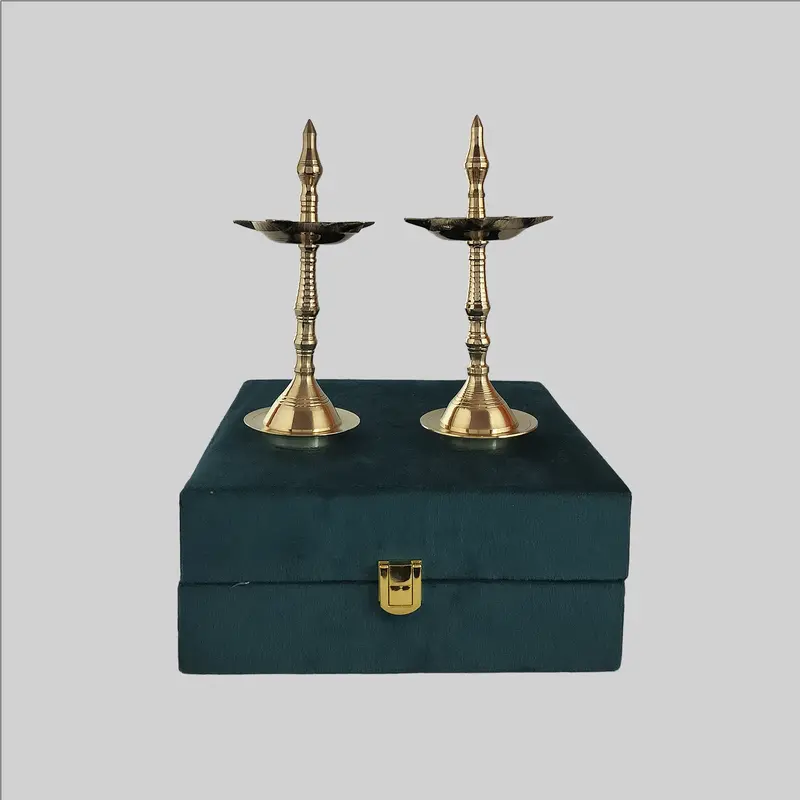 Brass Lamp With Box 7 In (S/2) 1