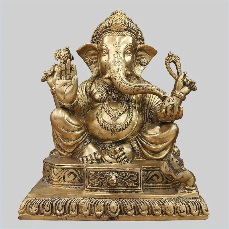 Brass Sitting Ganesha 13 In 1
