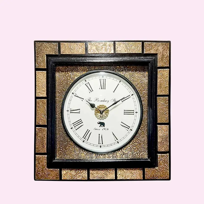 Brass Square Blocks Wall Clock 1