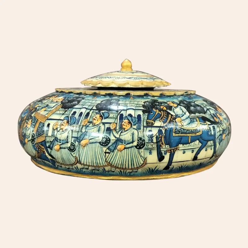 Camel Bone Tachriya Box With Miniature Painting 10 In 1