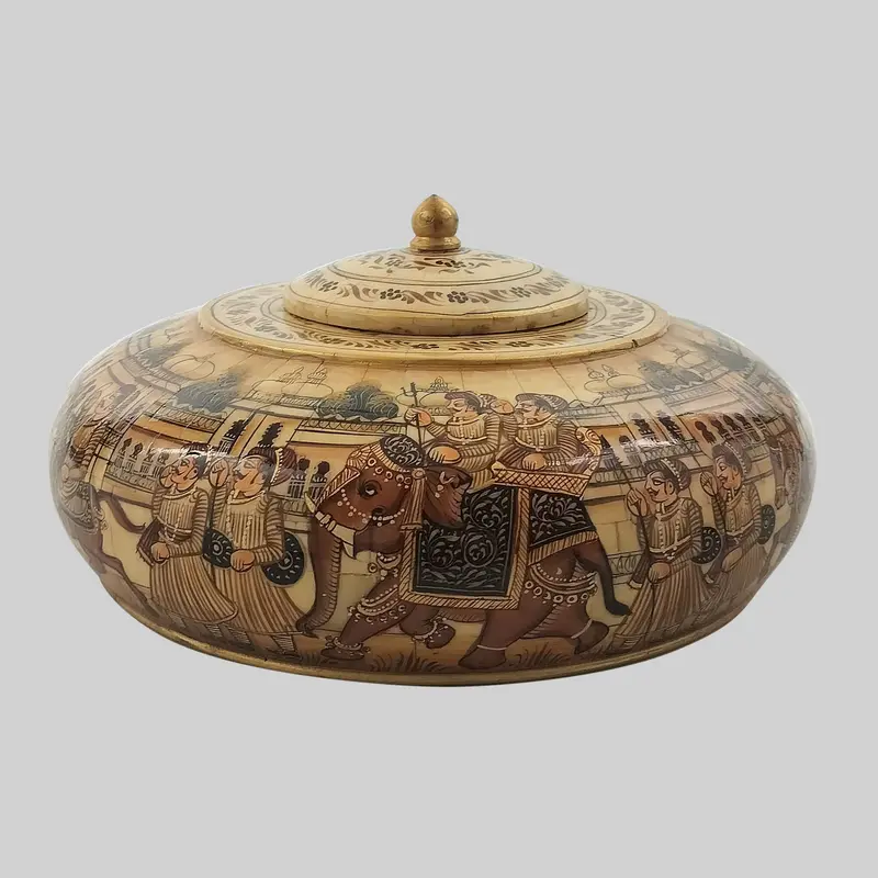 Camel Bone Tachriya Box With Miniature Painting 10 In 1