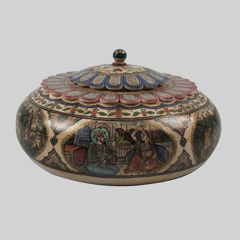 Camel Bone Tachriya Box With Miniature Painting 8 In 1