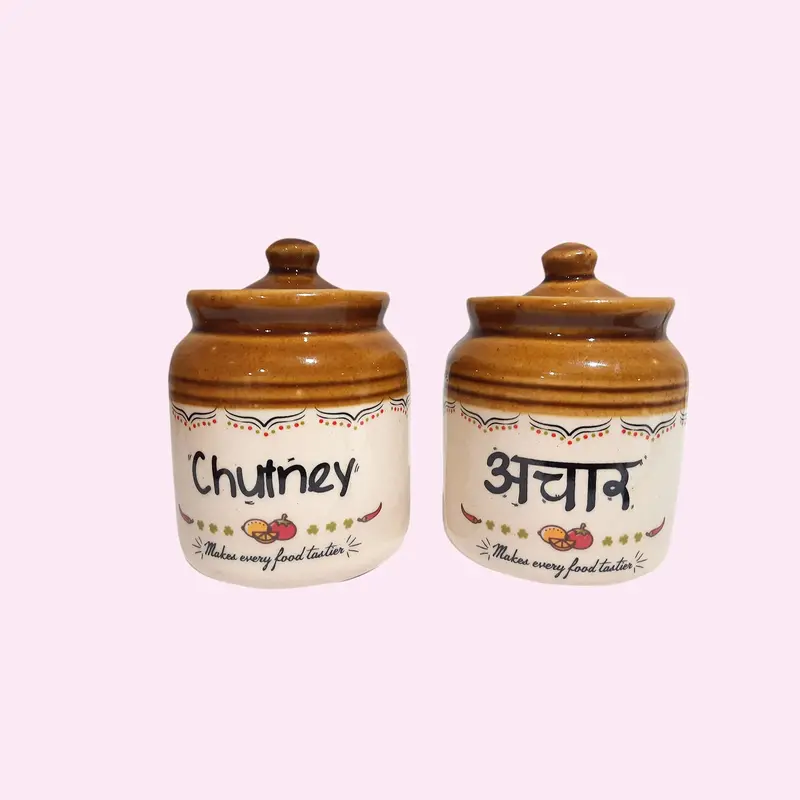 Classic Chutney Achar Jar (Set Of 2) - 10 Cm 1