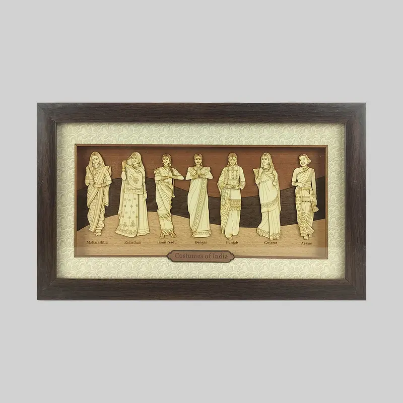 Costumes Of Wood Art Frame 7 In X 12 In 1
