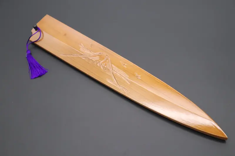Custom Handmade Carved Wooden Saya For Yanagiba 270Mm (Mt.Fuji, Ws-Y270-8) 1
