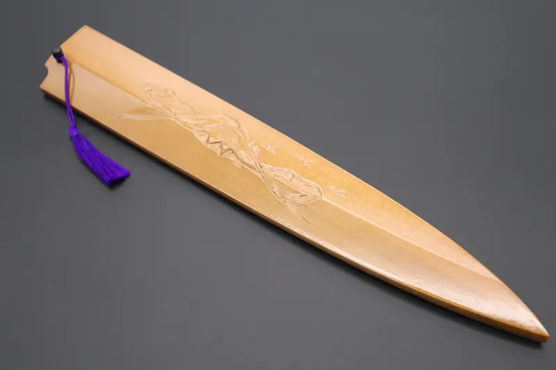 Custom Handmade Carved Wooden Saya For Yanagiba 270Mm (Mt.Fuji, Ws-Y270-9) 1