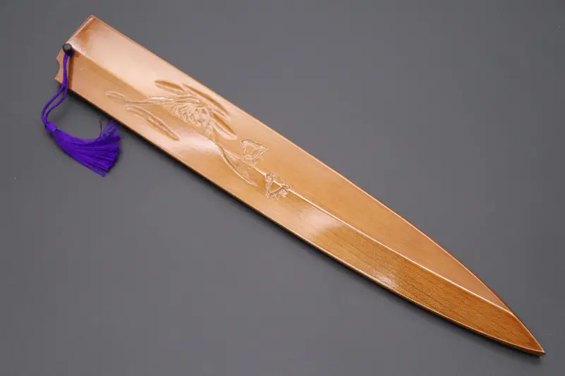 Custom Handmade Carved Wooden Saya For Yanagiba 300Mm (Mt.Fuji, Ws-Y300-4) 1
