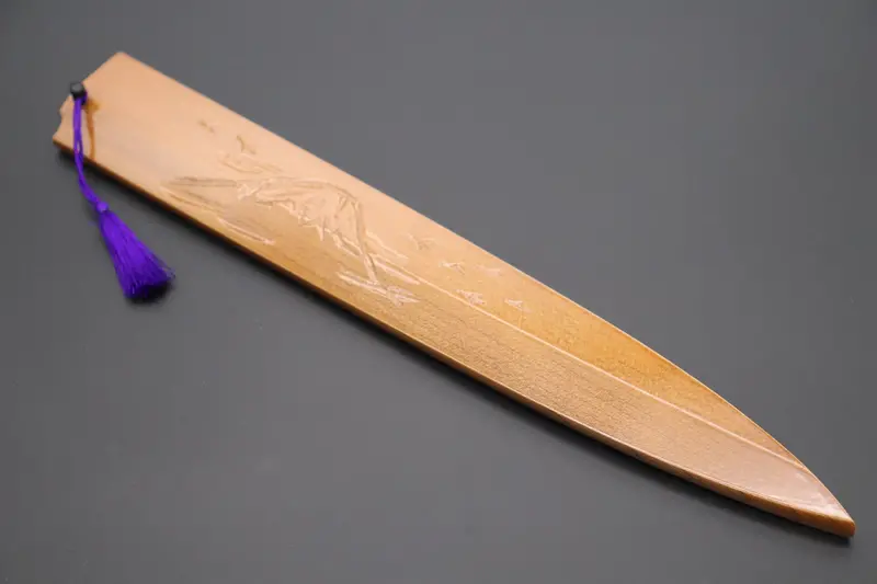 Custom Handmade Carved Wooden Saya For Yanagiba 300Mm (Mt.Fuji, Ws-Y300-9) 1