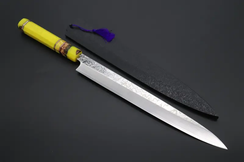 Custom Limited Edition, Sukenari Srs-13 Nickel Damascus Yanagiba 300Mm (11.8 Inch, Scl-455) 1