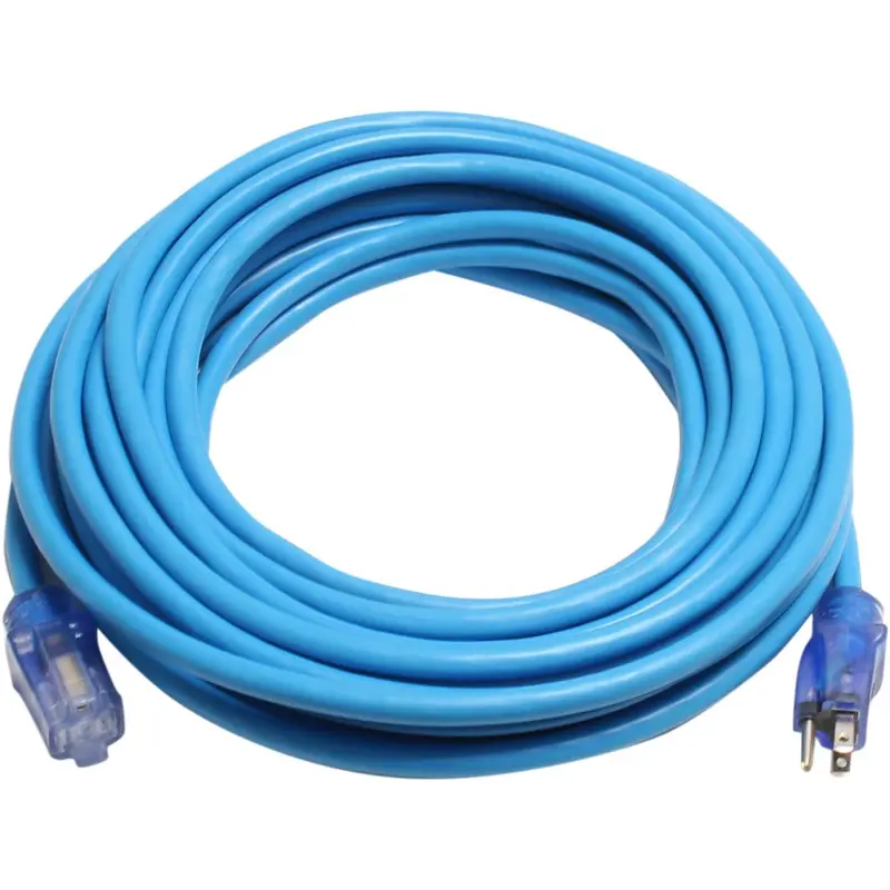 Direct Wire - 12/3 Extension Cord, 120V Lighted Blue 25Ft - 123Xcblu25 1