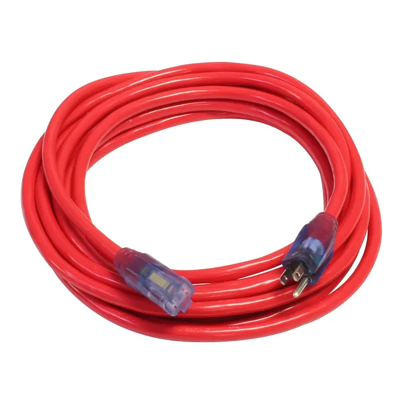 Direct Wire - 12/3 Extension Cord,120V-Lighted-Red-50 Ft - 123Xcred50 1