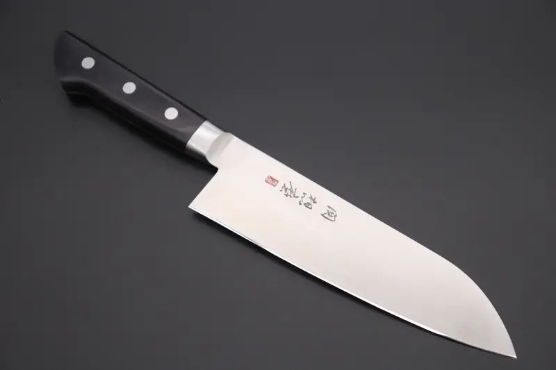 想磨 Souma (Fujiwara Kanefusa) Fkm Series No.7 Santoku 180Mm (7 Inch, Black Pakka Wood Handle) 1