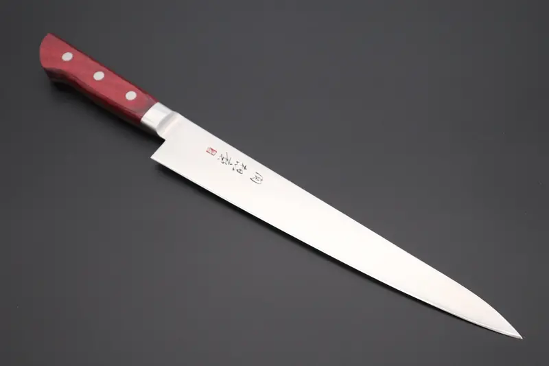 想磨 Souma (Fujiwara Kanefusa) Fkm Series Sujihiki (240Mm And 270Mm, 2 Sizes, Wine Pakka Wood Handle) 1