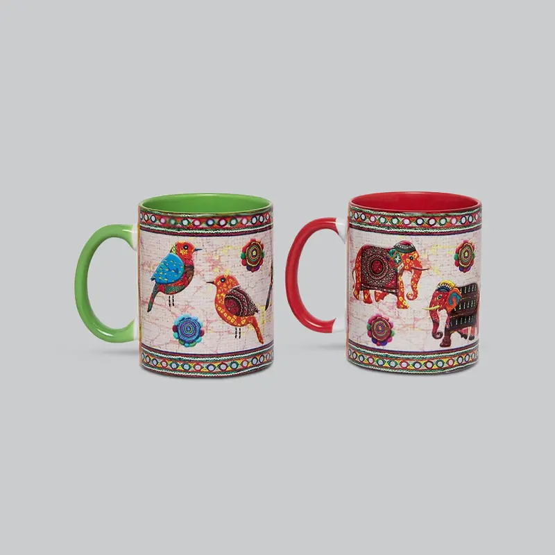 Elephant Fabrication Coffee Mugs - Set Of 2 (300 Ml Each) 1