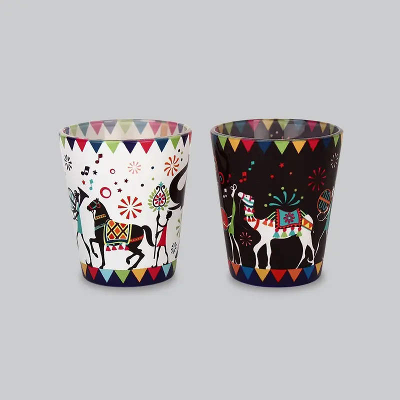 Elephant Procession Shot Glasses Set Of 2 (30Ml Each) 1