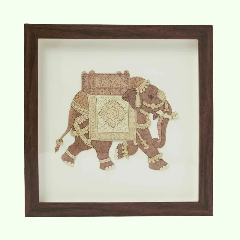 Elephant Wood Art Frame 10 In X 10 In 1