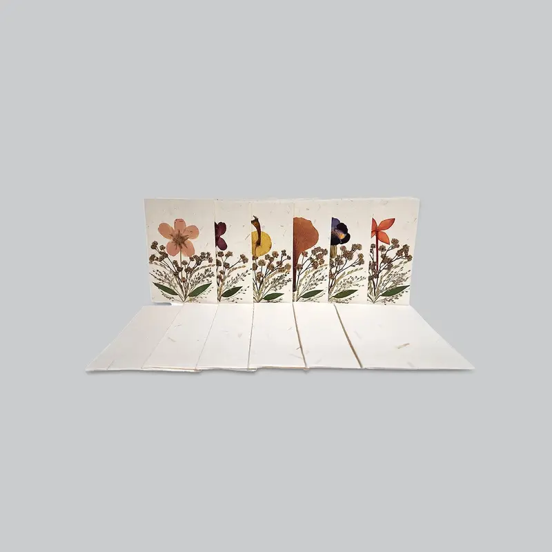 Flower Pressed Handmade Card Set Of 6 1