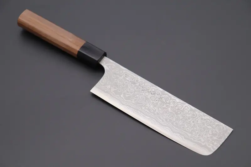 Fu-Rin-Ka-Zan Aogami Super Custom Damascus Series Fasd-4W Nakiri 165Mm (6.4 Inch, Octagonal Walnut Wood Handle) 1