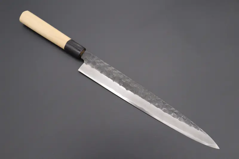 Fu-Rin-Ka-Zan Kurouchi White Steel No.2 Series Yanagiba (D Shaped Magnolia Wood Handle With Water Buffalo Ferrules, 240Mm To 300Mm, 3 Sizes) 2