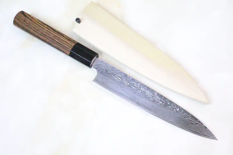 Fu-Rin-Ka-Zan R-2 Damascus Wa Series Wa Petty 165Mm (6.4Inch, Octagon Shaped Bocote Wood Handle, Frd-1Pb) 1