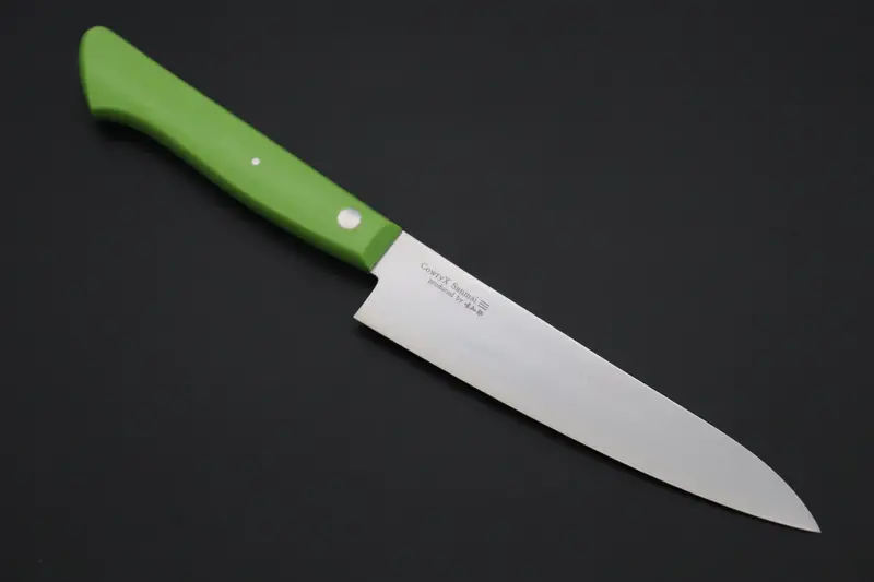 Hattori Limited, Cowry X, Vg-2 Clad Hcx-2G Petty 135Mm (5.3 Inch, Fresh Green Linen Micarta Handle) 1