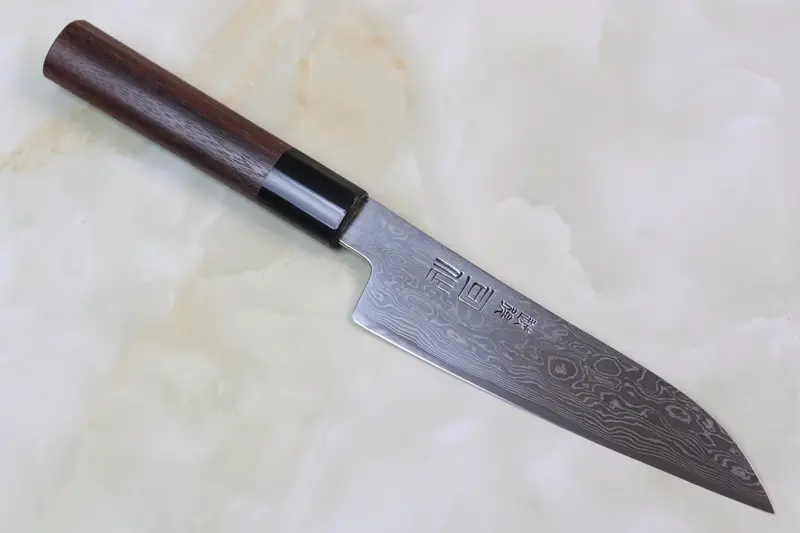 Hinoura Custom Knife Ats-34 Damascus Petty 140Mm (5.5 Inch, Th-8) 1