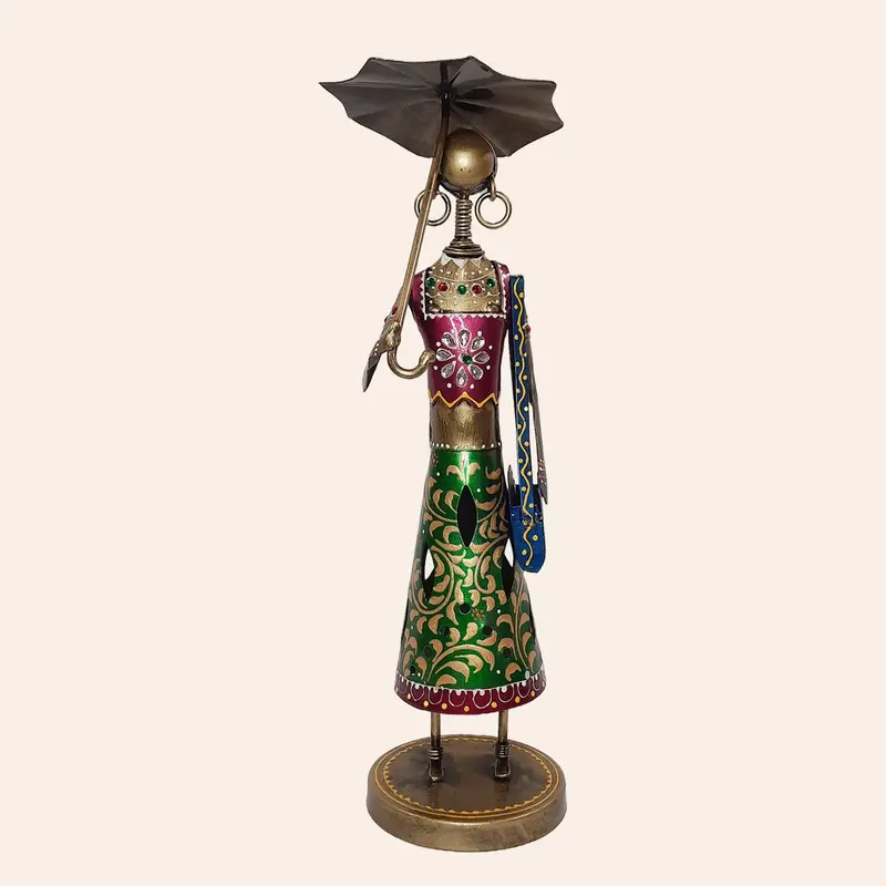Iron Doll Standing With Umbrella In Assorted Design 15 In 1